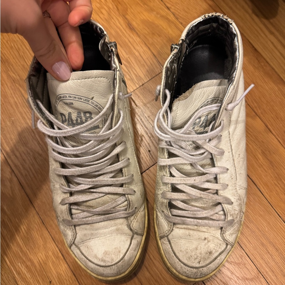 P448 White High-Top Sneakers